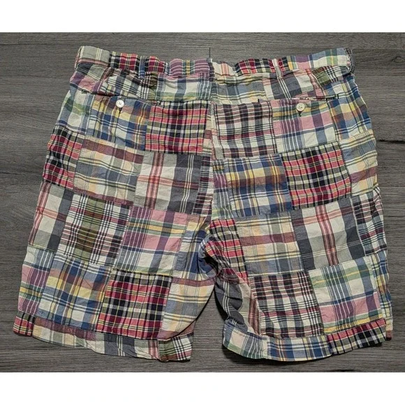Polo Ralph Lauren Men's Madras Multicolor Patchwork Plaid Shorts Size 44x9 - Picture 6 of 6